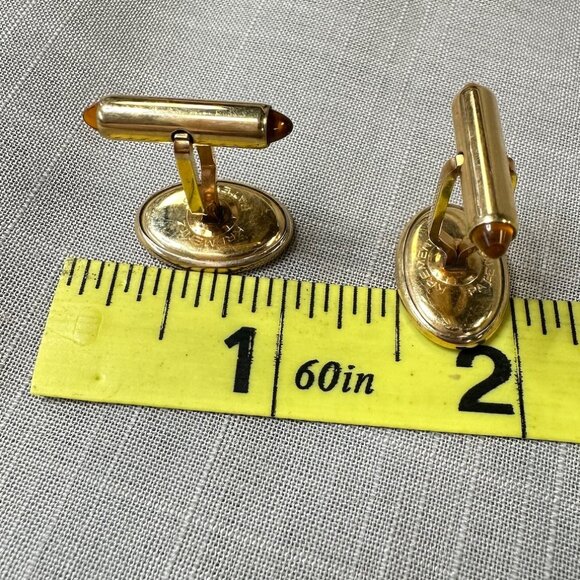 Vintage Krementz Gold Plated "C" Monogrammed Cuff Links in Box - Picture 5 of 12